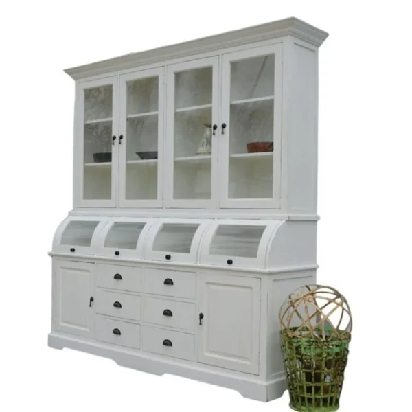 Farmhouse Distressed White Kitchen Pantry - Image 9