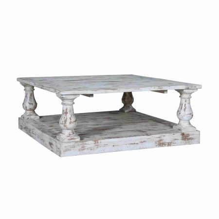 Shabby Chic 2-Tier Square Coffee Table