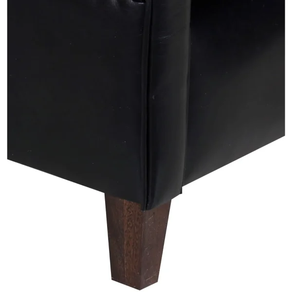 Classic Black Leather Club Armchair - Image 2