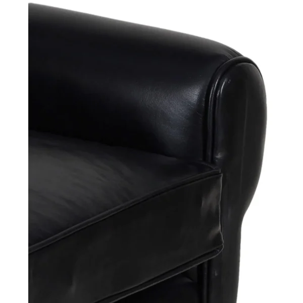 Classic Black Leather Club Armchair - Image 4