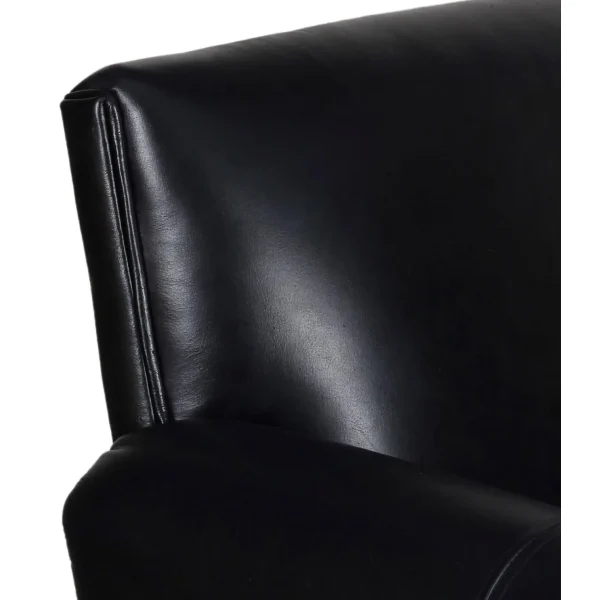 Classic Black Leather Club Armchair - Image 6