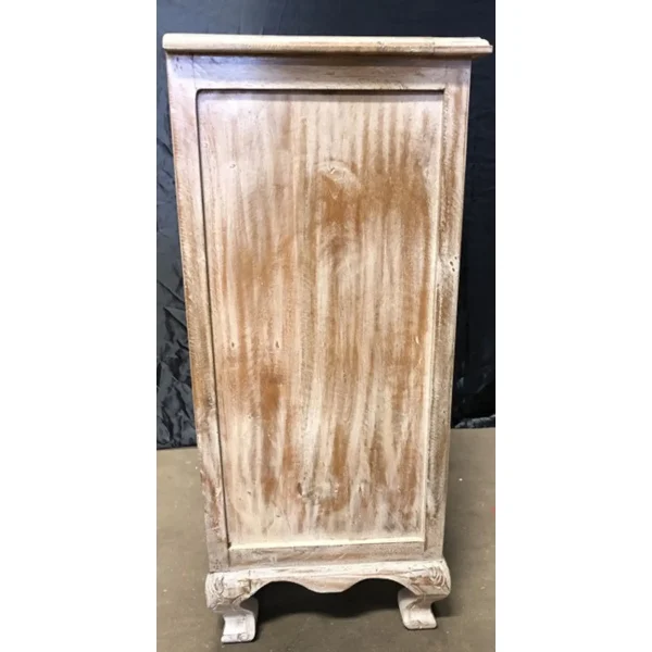 Coastal Boho 3-Drawer Carved Nightstand - Image 4