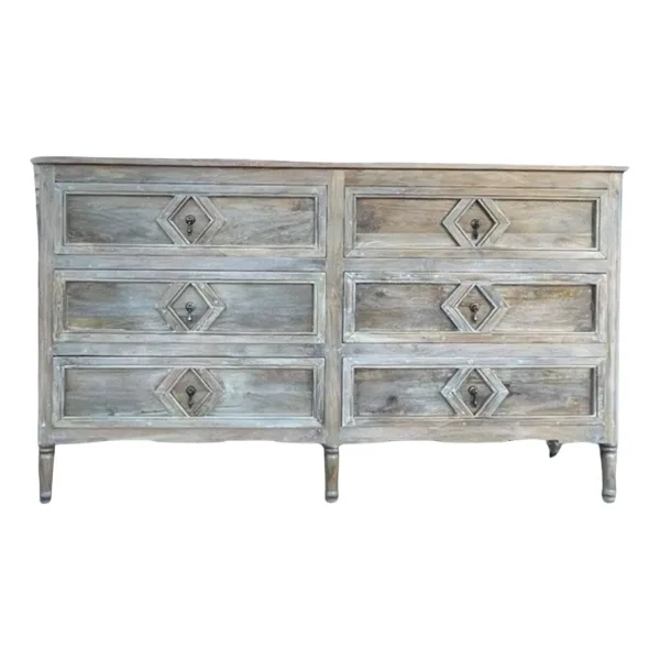 Coastal Shanghai 6-Drawer Tall Dresser