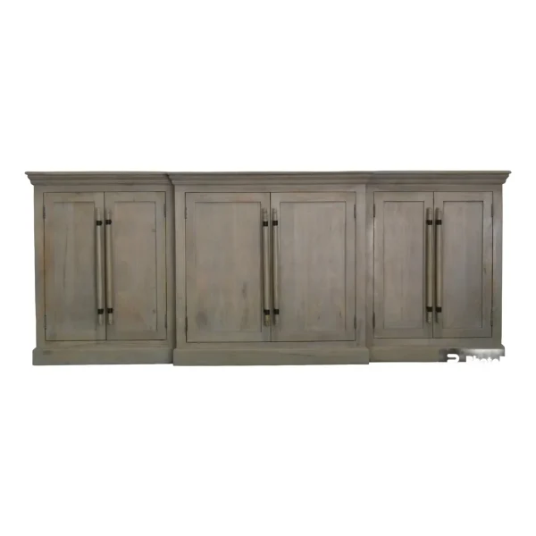 Coastal Style 6-Door Driftwood Entryway Credenza