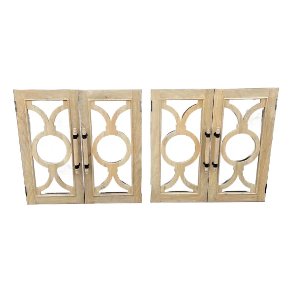 Contemporary White & Natural Wood Glass Door Buffet