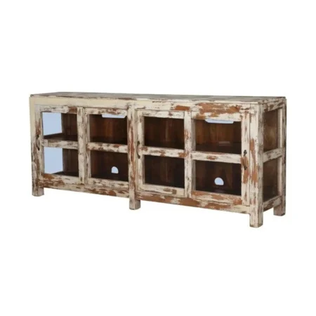 Farmhouse Sliding Glass Door Media Console