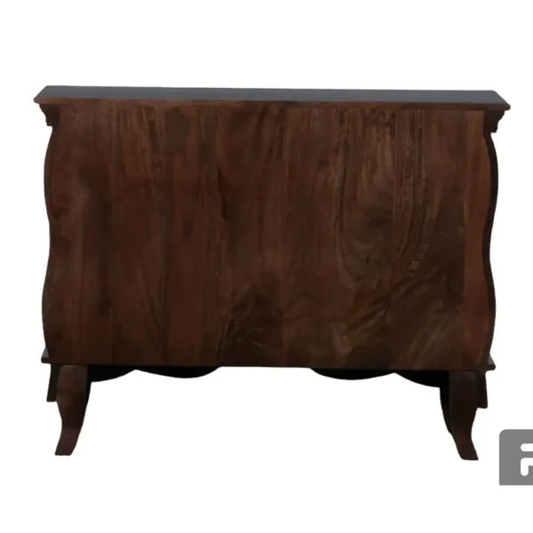 French Bombay Floral Carved 3-Drawer Chest - Image 3