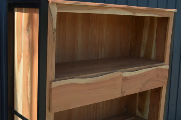 Acacia Wood Open Shelf Bookcase - Image 6