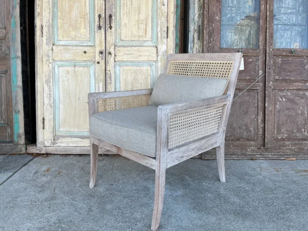 Pair of Coastal Boho Wicker Rattan Armchairs - Image 3