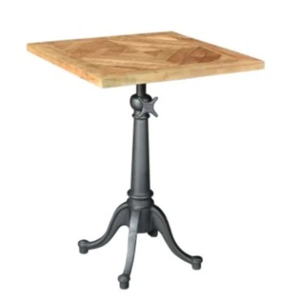 Pair of Industrial Teak & Iron Square Side Tables - Image 2