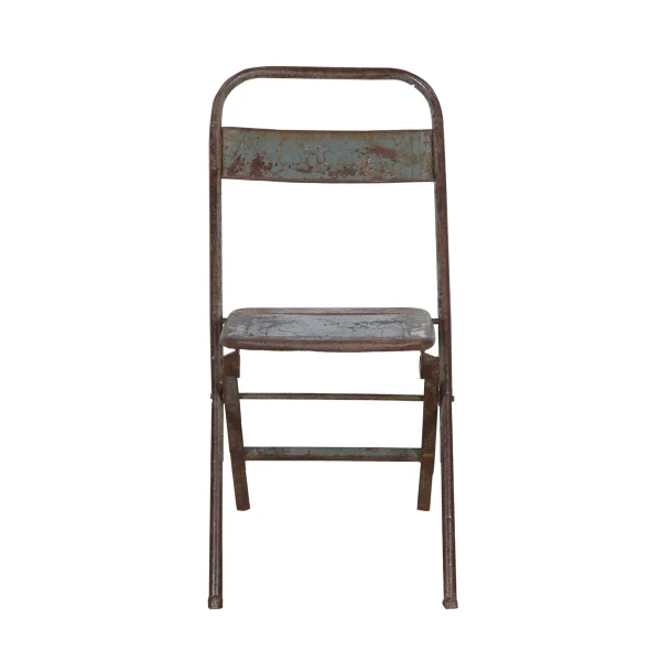 Set of 4 Rustic Folding Metal Dining Chair - Image 2