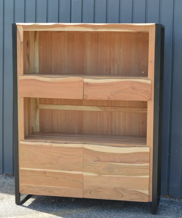 Acacia Wood Open Shelf Bookcase - Image 2