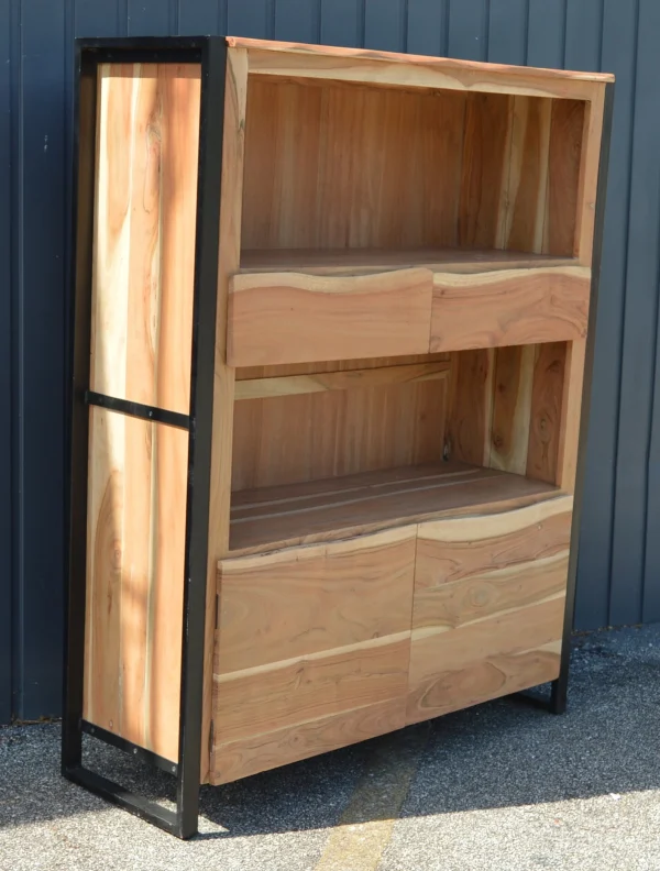 Acacia Wood Open Shelf Bookcase - Image 3