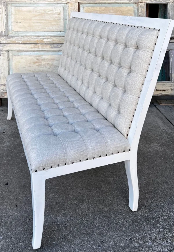 French Country High Back Tufted Settee - Image 2