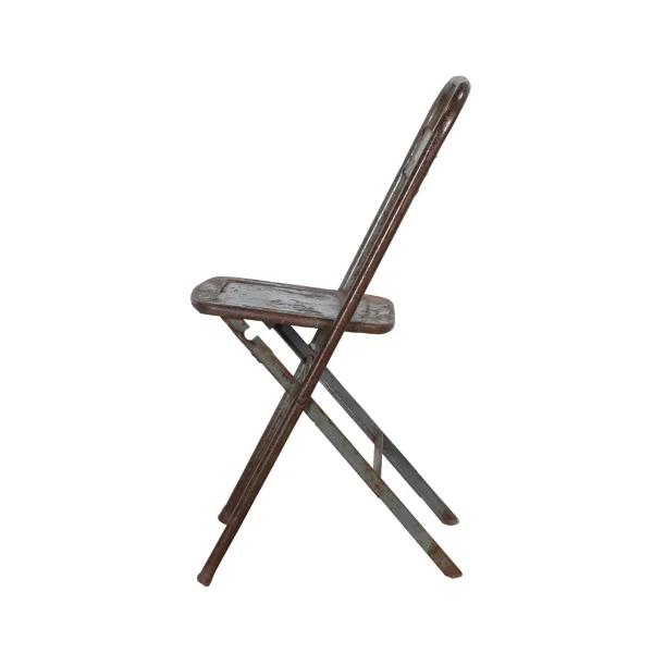 Set of 4 Rustic Folding Metal Dining Chair - Image 5