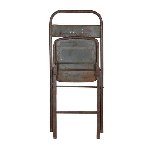Set of 4 Rustic Folding Metal Dining Chair - Image 9