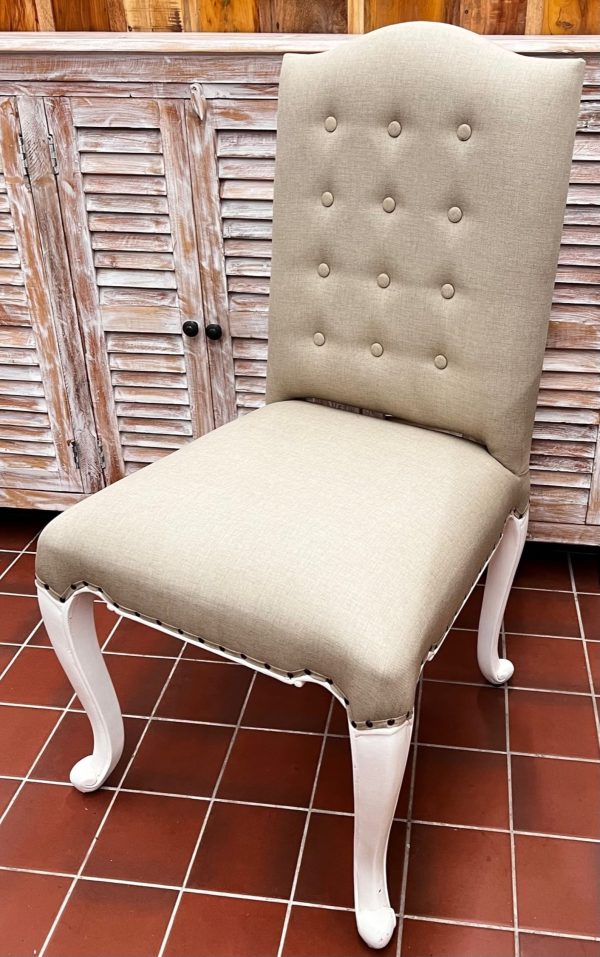 Pair of French Country High Back Tufted Chairs - Image 2