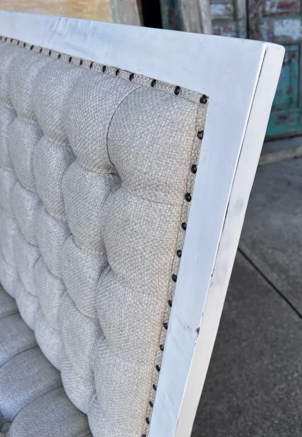 French Country High Back Tufted Settee - Image 3