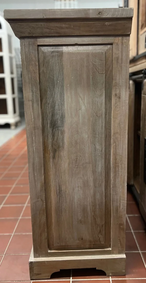 Coastal Narrow Shutter Door Driftwood Credenza - Image 7