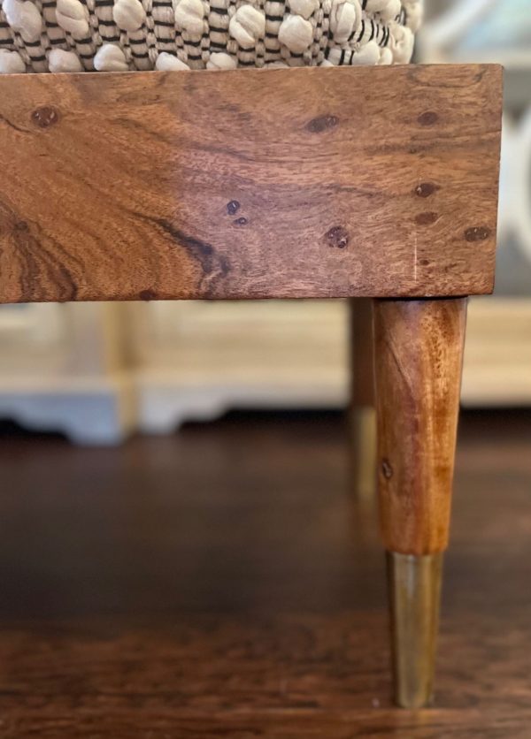 Upholstered Macrame Dining Table Bench - Image 4