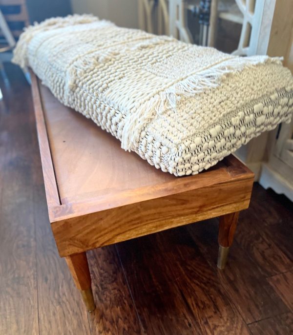Upholstered Macrame Dining Table Bench - Image 5