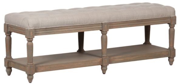 Coastal Dining Table Bench With Shelf - Image 2