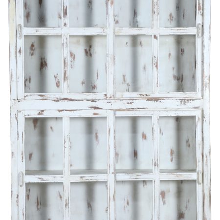 8' Tin Frame Farmhouse Sliding Glass Door Pantry Cupboard
