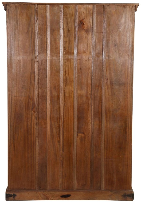Rustic Reclaimed 6' Tall Glass Door Wood Bookcase Weathered - Image 7