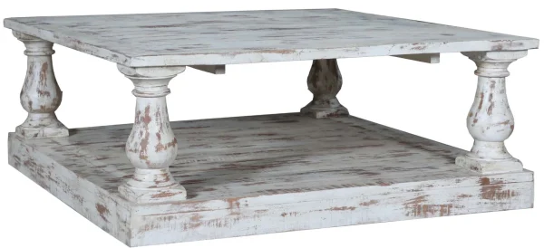 Shabby Chic 2-Tier Square Coffee Table