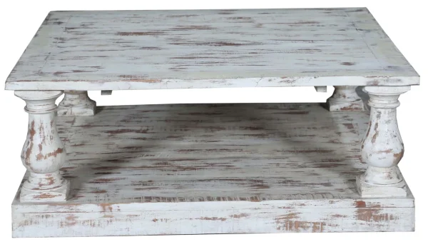 Shabby Chic 2-Tier Square Coffee Table - Image 3