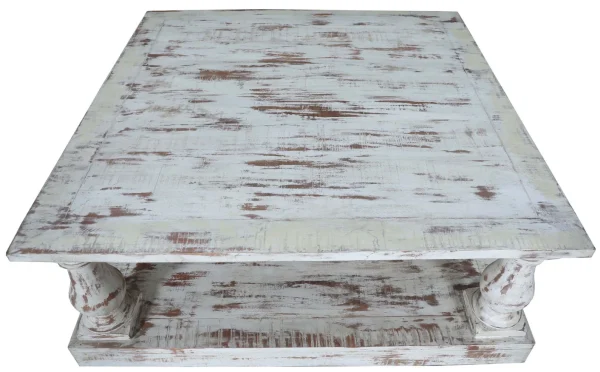 Shabby Chic 2-Tier Square Coffee Table - Image 5