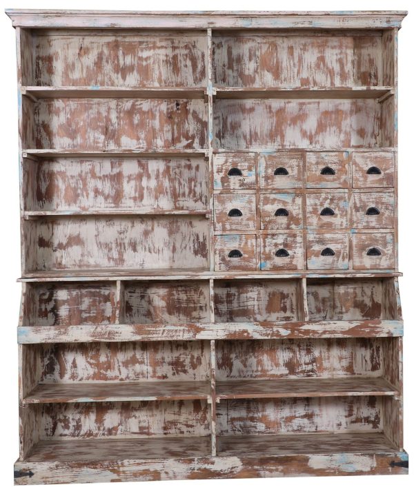 Vintage Store Style Solid Wood Open Shelf Kitchen Hutch - Image 4