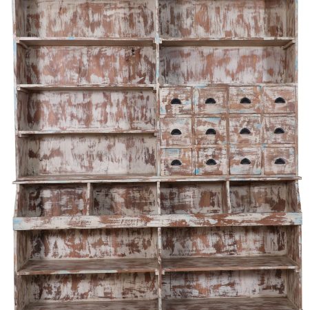 Vintage Store Style Solid Wood Open Shelf Kitchen Hutch