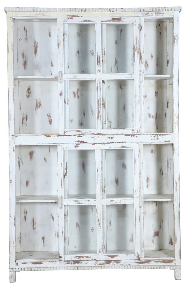 8' Tin Frame Farmhouse Sliding Glass Door Pantry Cupboard - Image 3