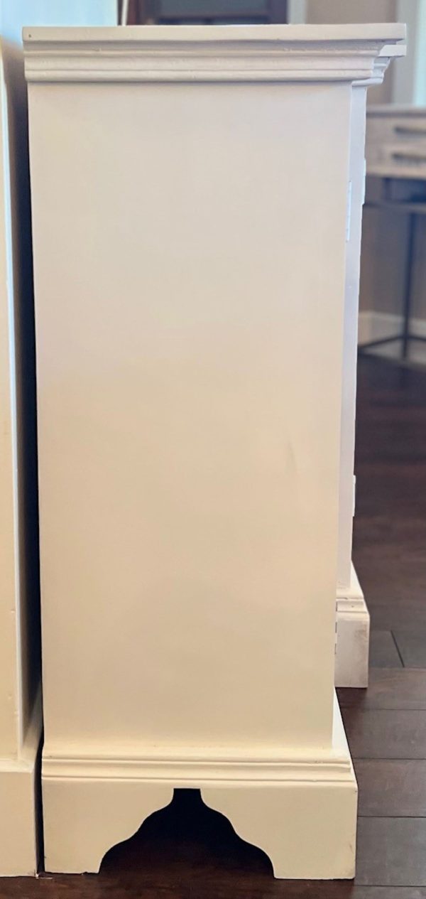 White Coastal Carved Mirror Door Credenza - Image 7