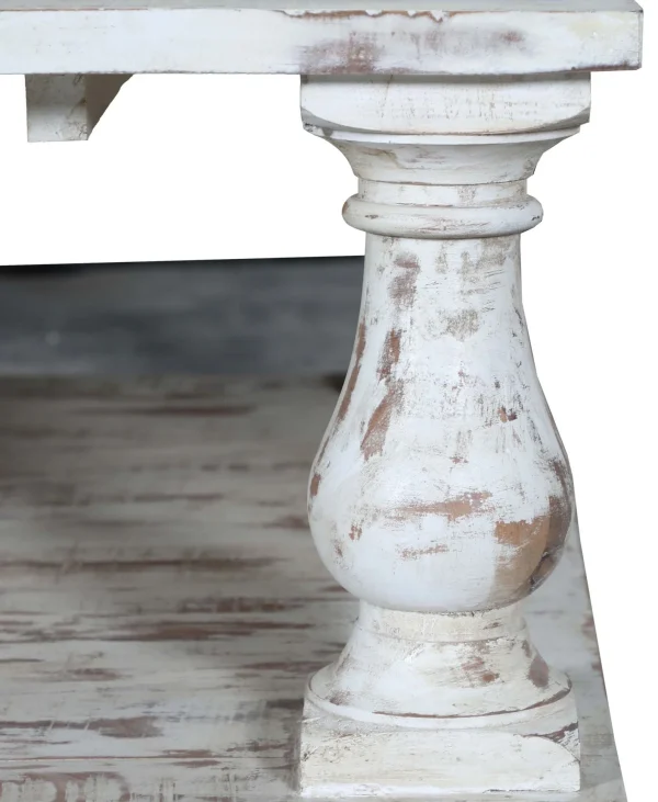 Shabby Chic 2-Tier Square Coffee Table - Image 4