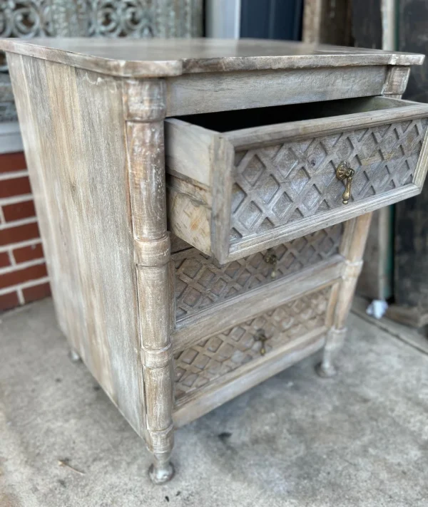 Pair of Rustic Farmhouse 3-Drawer Nightstands - Image 6