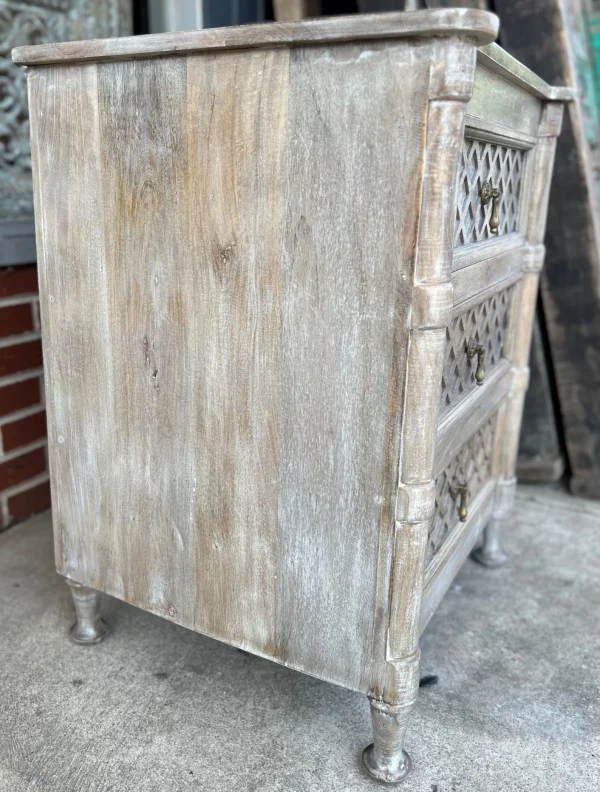 Pair of Rustic Farmhouse 3-Drawer Nightstands - Image 7