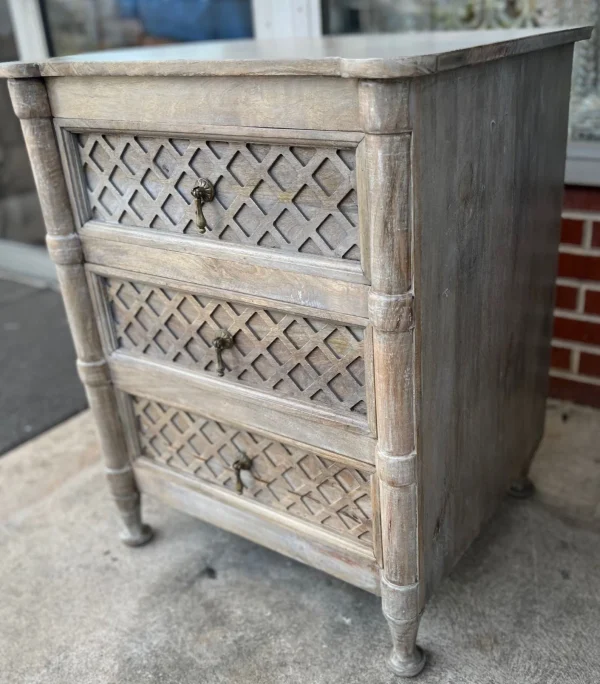 Pair of Rustic Farmhouse 3-Drawer Nightstands - Image 5
