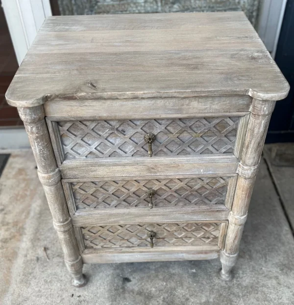 Pair of Rustic Farmhouse 3-Drawer Nightstands - Image 4
