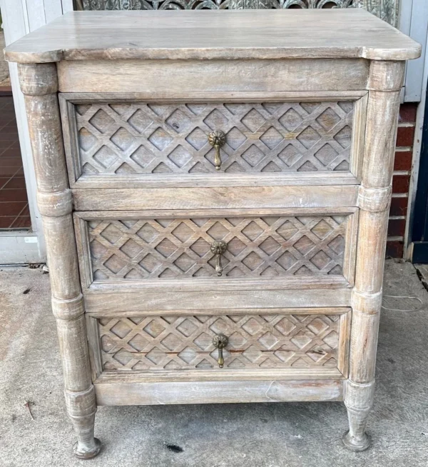 Pair of Rustic Farmhouse 3-Drawer Nightstands - Image 3