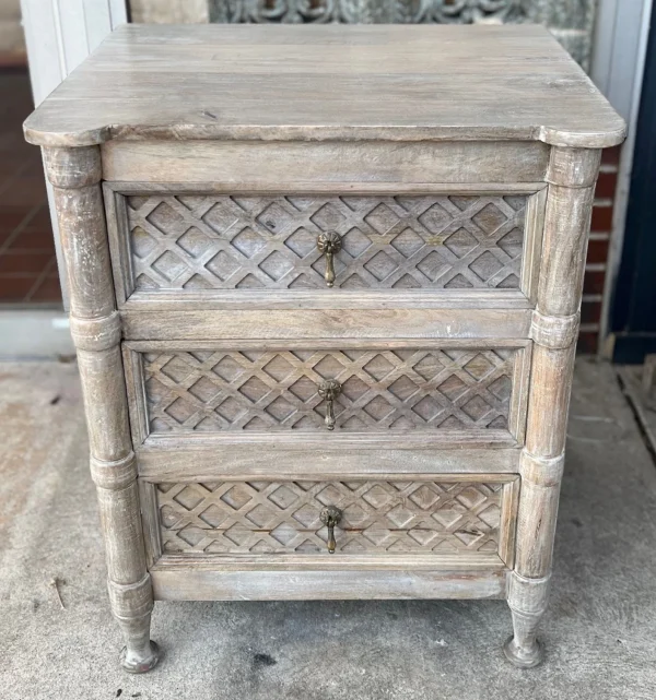 Pair of Rustic Farmhouse 3-Drawer Nightstands - Image 2