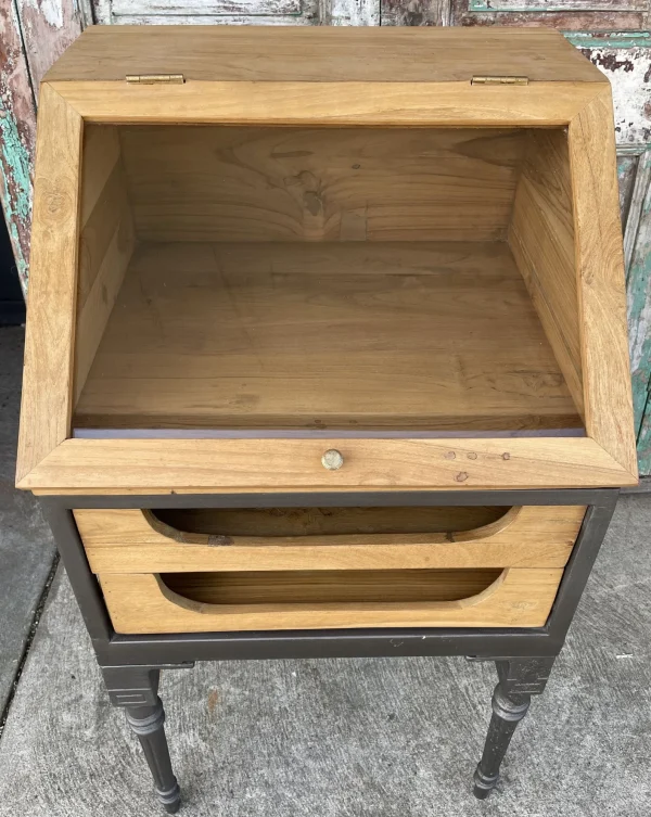 Industrial Teak Shadow Box Cabinet - Image 4