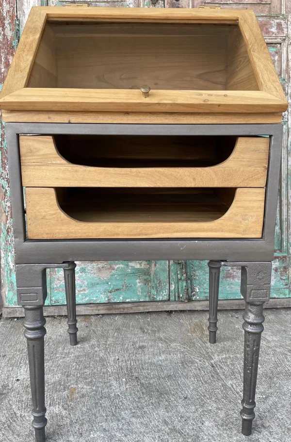 Industrial Teak Shadow Box Cabinet - Image 2