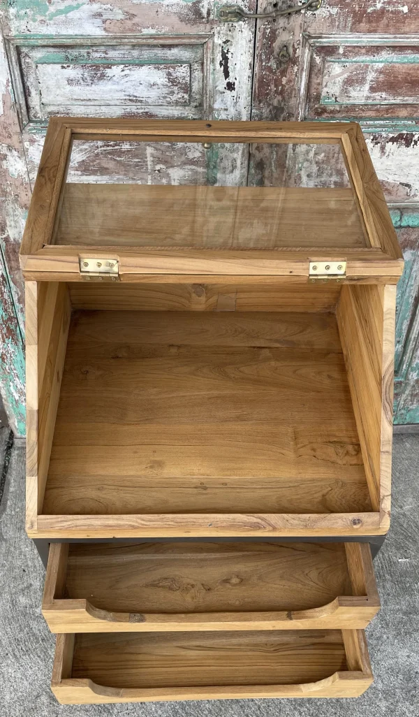 Industrial Teak Shadow Box Cabinet - Image 7