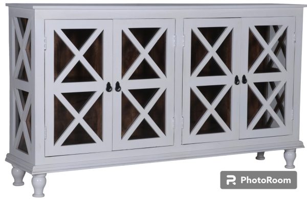 Farmhouse White Media Console Buffet - Image 2