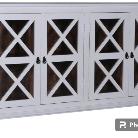 Farmhouse White Media Console Buffet