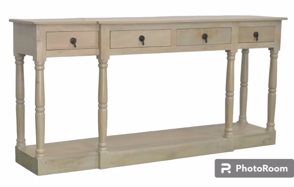 Contemporary Coastal 4-Drawer Breakfront Console - Image 3