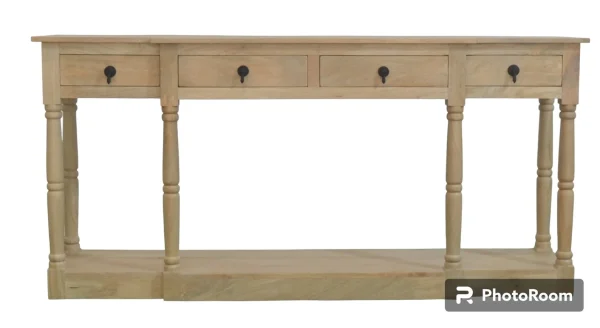 Modern Coastal 4 Drawer Breakfront Console Table - Image 3