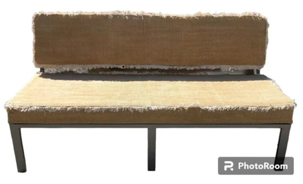 Coastal Boho Chic Iron Base Neutral Upholstery Oversize Sofa Dorm Room Small Apartment Daybed Couch